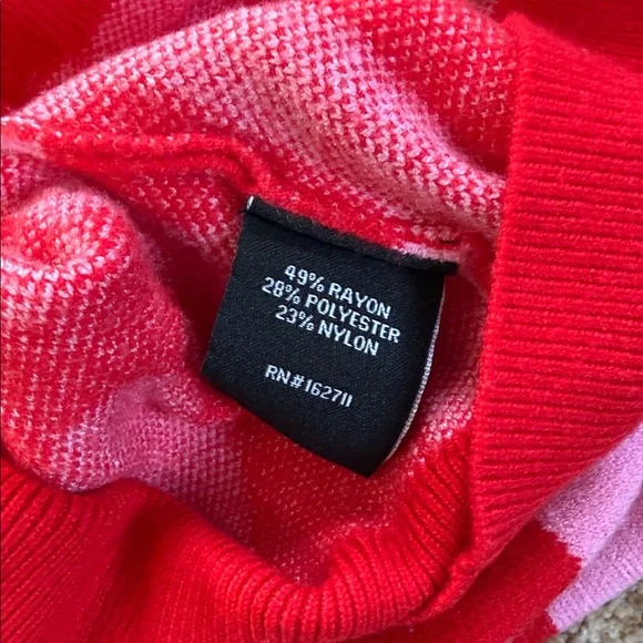 Red and Pink Heart-Print Button-Front Cardigan - Picture 11 of 11